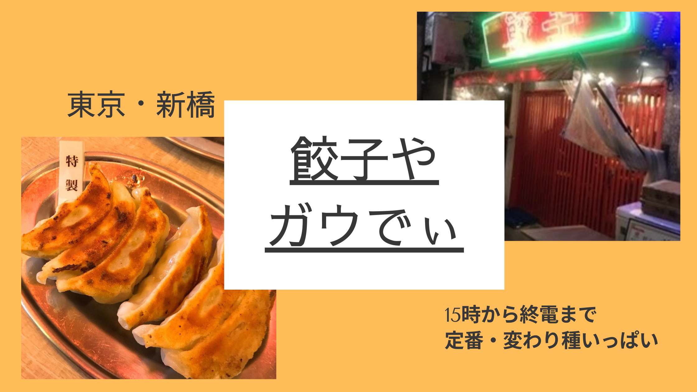 新橋の「ガウでぃ」は定番から変わり種までいろんな餃子を食べたい人にピッタリ